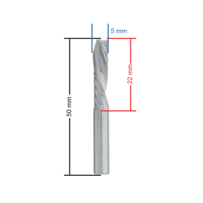 Fresa 5x22 mm 1 corte 253 medidas